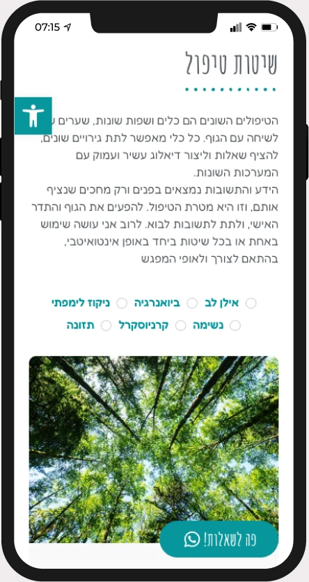 תצוגת אתר של ריי במובייל